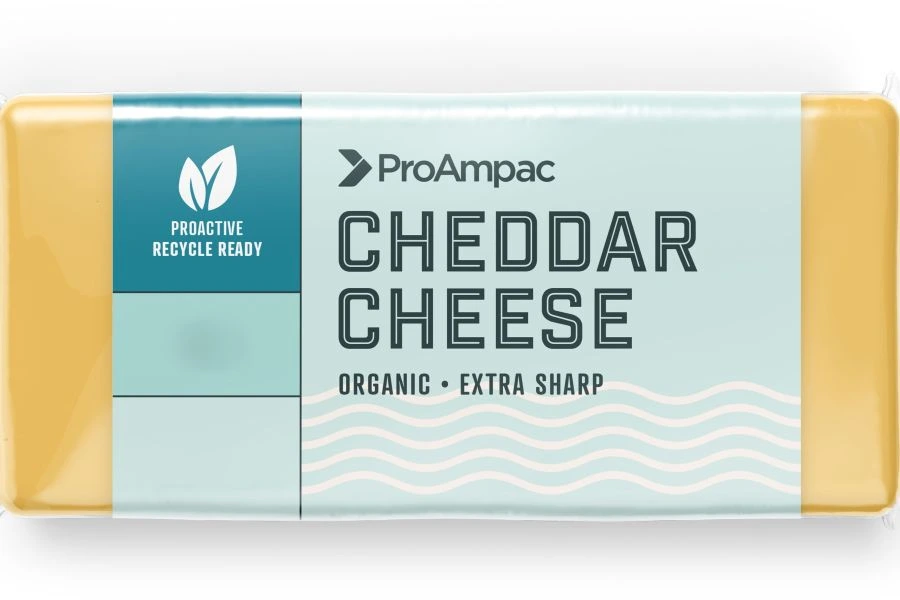 Cheddar cheese block.